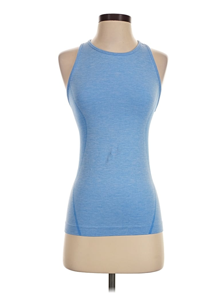 Pre-owned Zella Tank Top Blue Halter Neckline Tops