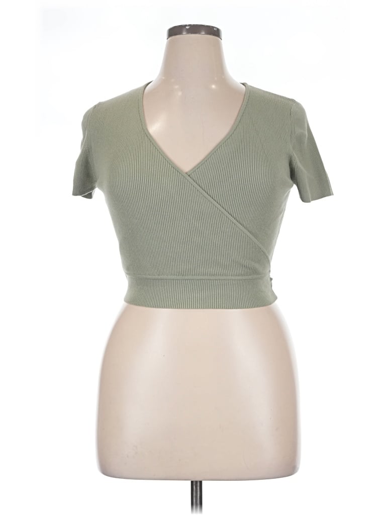 Pre-owned Wilfred Short Sleeve Top Green Sweetheart Neckline Tops
