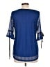 Onyx 100% Polyester Blue 3/4 Sleeve Blouse Size L - photo 2