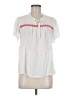 Cato 100% Rayon White Short Sleeve Blouse Size M - photo 1