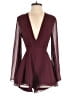 C/MEO Collective 100% Polyester Solid Burgundy Romper Size S - photo 1