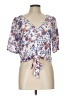 Rose + Olive 100% Rayon White Short Sleeve Blouse Size L - photo 1