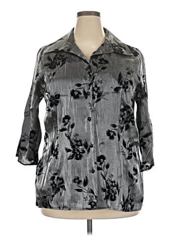 Notations 3/4 Sleeve Button-Down Shirt (view 1)