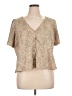 Express 100% Polyester Animal Print Tan Short Sleeve Blouse Size XL - photo 1