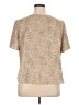 Express 100% Polyester Animal Print Tan Short Sleeve Blouse Size XL - photo 2