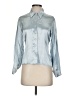 A. Byer Metallic Blue Silver Long Sleeve Blouse Size S - photo 1