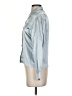 A. Byer Metallic Blue Silver Long Sleeve Blouse Size S - photo 5
