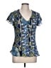 Sunny Leigh 100% Polyester Blue Short Sleeve Blouse Size L - photo 1
