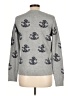 Pol 100% Polyester Print Gray Pullover Sweater Size L - photo 2