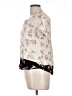 DR2 100% Rayon Floral Ivory Short Sleeve Blouse Size L - photo 5