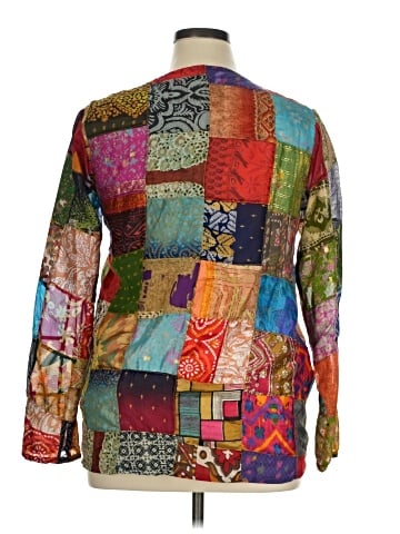 Blue Sky Long Sleeve Silk Top (view 2)