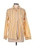 Forever 21 Stripes Yellow Long Sleeve Button-Down Shirt Size M - photo 1