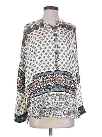 Johnny Was Long Sleeve Silk Top (view 1)