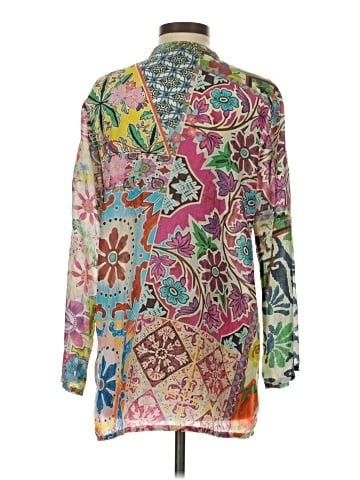 Johnny Was Long Sleeve Silk Top (view 2)