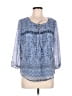 St. John's Bay 100% Polyester Blue 3/4 Sleeve Blouse Size M (petite) - photo 1