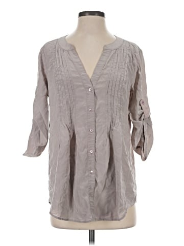 BCBGMAXAZRIA 3/4 Sleeve Silk Top (view 1)