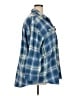 Old Navy 100% Cotton Plaid Blue 3/4 Sleeve Button-Down Shirt Size 3X - photo 4