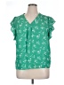 Lily White 100% Polyester Green Short Sleeve Blouse Size XL - photo 1