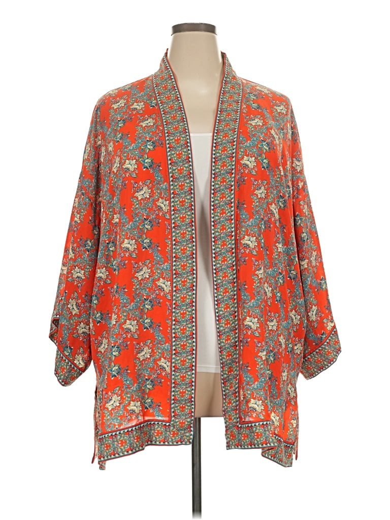 Pre-owned Max Studio Kimono In Orange