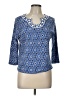 Ruby Rd. Blue 3/4 Sleeve Blouse Size L (petite) - photo 1