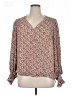 Max Studio 100% Polyester Aztec Or Tribal Print Floral Graphic Paisley Brown Long Sleeve Blouse Size XL - photo 1