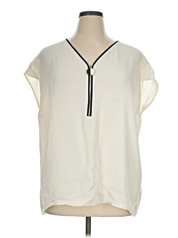 Lafayette 148 New York Short Sleeve Silk Top (view 1)