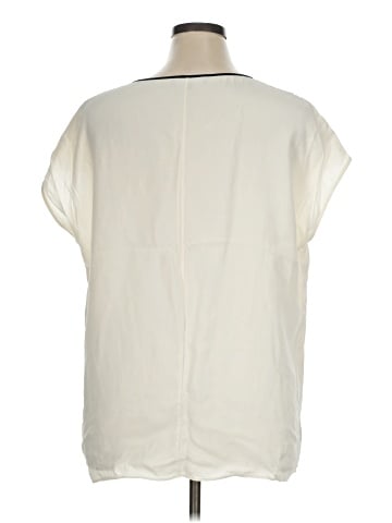 Lafayette 148 New York Short Sleeve Silk Top (view 2)