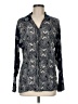 Kenar 100% Rayon Paisley Blue Long Sleeve Button-Down Shirt Size M - photo 1
