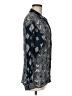 Kenar 100% Rayon Paisley Blue Long Sleeve Button-Down Shirt Size M - photo 4