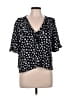 Topshop 100% Polyester Black Short Sleeve Blouse Size 12 - photo 1