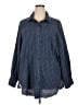 Festi 100% Cotton Checkered-gingham Blue Long Sleeve Button-Down Shirt Size 2X Plus (2) - photo 1