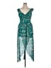 Guess 100% Polyester Floral Teal Casual Dress Size 14 - photo 1