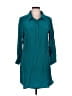 Britt Ryan Teal 3/4 Sleeve Button-Down Shirt Size L - photo 1