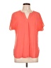 Cato 100% Polyester Orange Short Sleeve Blouse Size L - photo 1