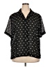 First Issue by Liz Claiborne 100% Polyester Polka Dots Black Short Sleeve Blouse Size 20 - photo 1