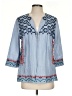 Johnny Was 100% Polyester Blue 3/4 Sleeve Blouse Size S - photo 1