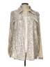 Cato Metallic Silver Long Sleeve Blouse Size L - photo 1
