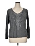 Apt. 9 100% Rayon Gray Long Sleeve Top Size XL - photo 1