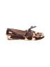 J.Crew 100% Leather Animal Print Brown Flats Size 8 - photo 1