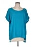 Tahari 100% Polyester Teal Short Sleeve Blouse Size L - photo 1