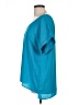 Tahari 100% Polyester Teal Short Sleeve Blouse Size L - photo 5
