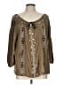 Akemi + Kin 100% Cotton Brown 3/4 Sleeve Blouse Size L - photo 1