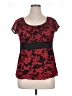 Hot Tempered 100% Polyester Red Short Sleeve Blouse Size 1X - photo 1
