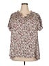 Lane Bryant 100% Polyester Floral Ivory Short Sleeve Blouse Size 18 - 20 Plus - photo 1