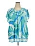 Ulla Popken Blue Teal Short Sleeve Blouse Size 20 - photo 1