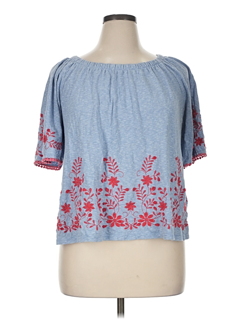 Pre-owned Talbots Short Sleeve T-shirt In Blue