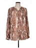 Nine West 100% Polyester Snake Print Brown Long Sleeve Blouse Size L - photo 1