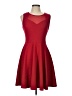 Soprano Solid Red Cocktail Dress Size L - photo 1