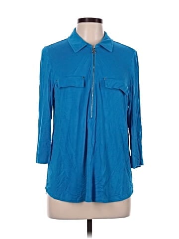 Calvin Klein 3/4 Sleeve Button-Down Shirt (view 1)