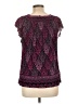 Apt. 9 Print Purple Short Sleeve Blouse Size L - photo 2